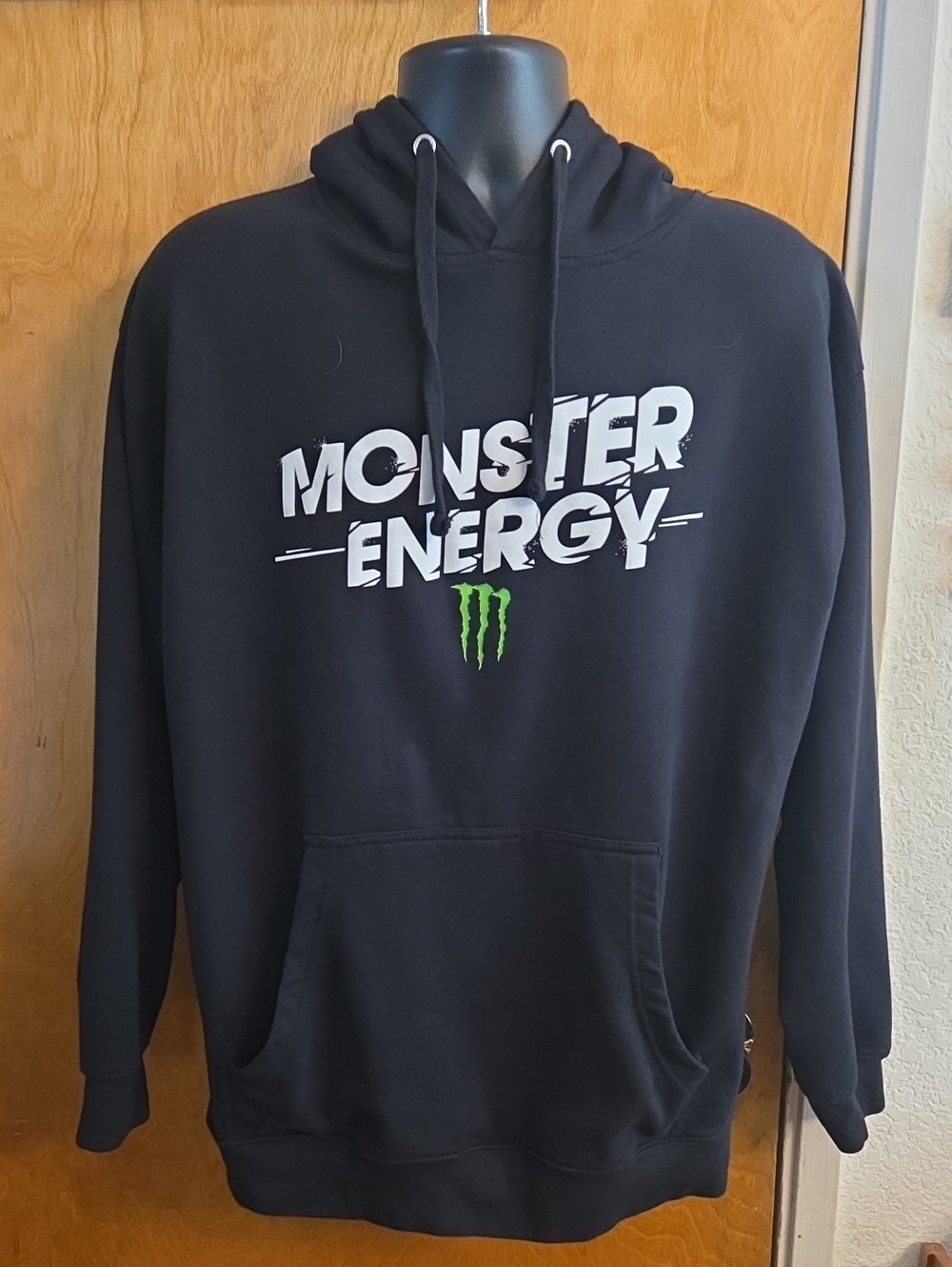 Vintage Monster Energy Hoodie Men's XL Black Pullover Sweatshirt